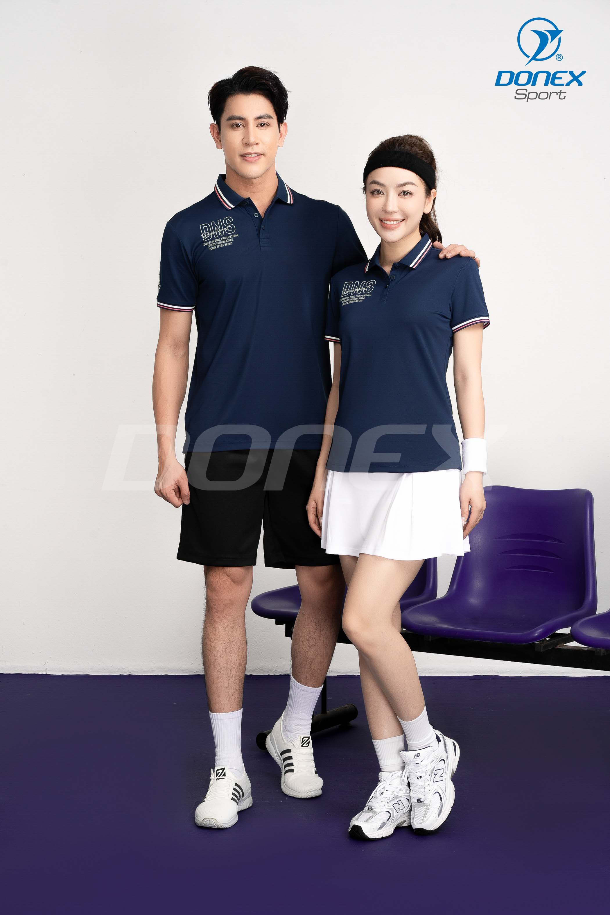 Áo thể thao nữ AC-3834 Navy phối trắng